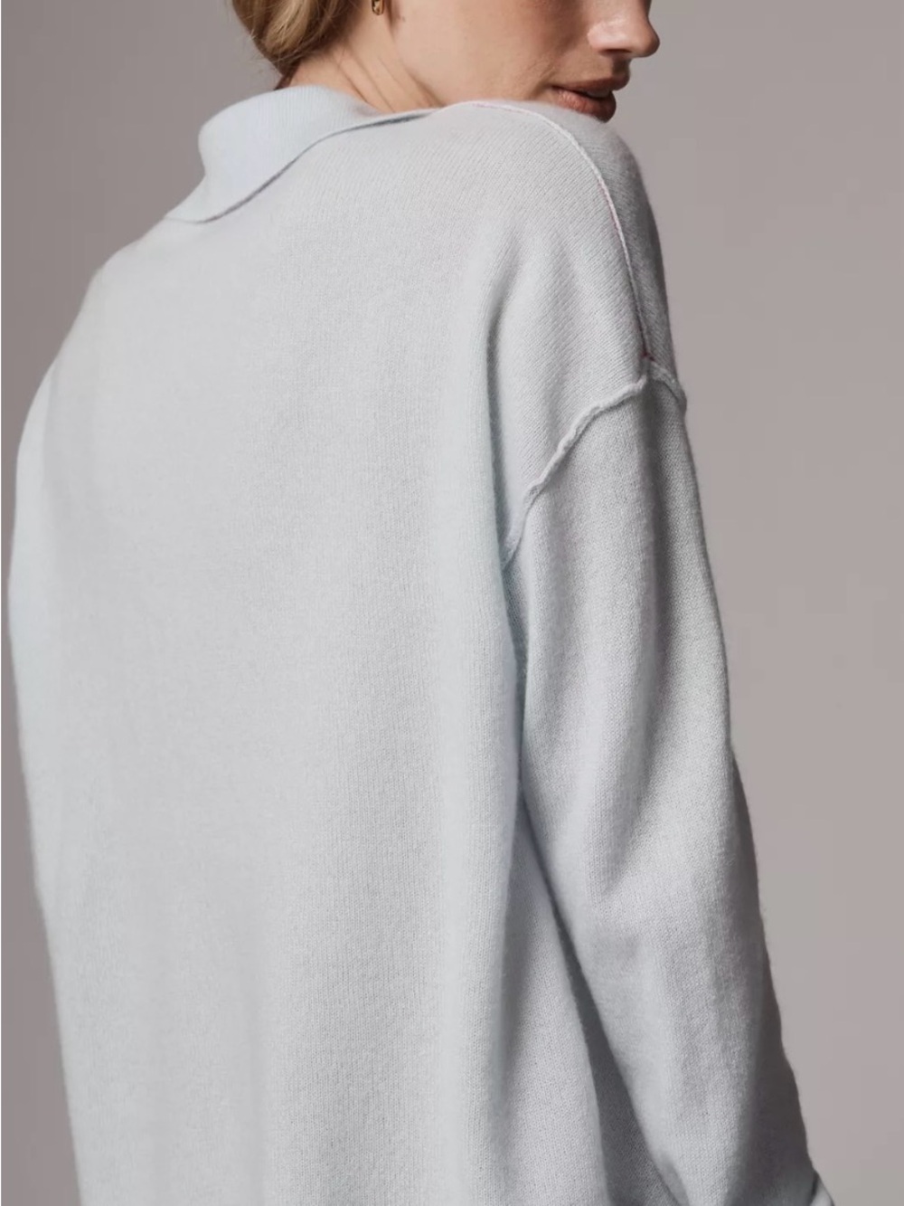 Pilcro Light Gray Polo Sweater with Dachshund Embroidery - Picture 3 of 3
